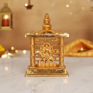 Aluminium Durga Ji Idol Statue for Navratri Pooja & Spiritual Home Decor, Height : 5.5 Inch (ASMAS165 B)