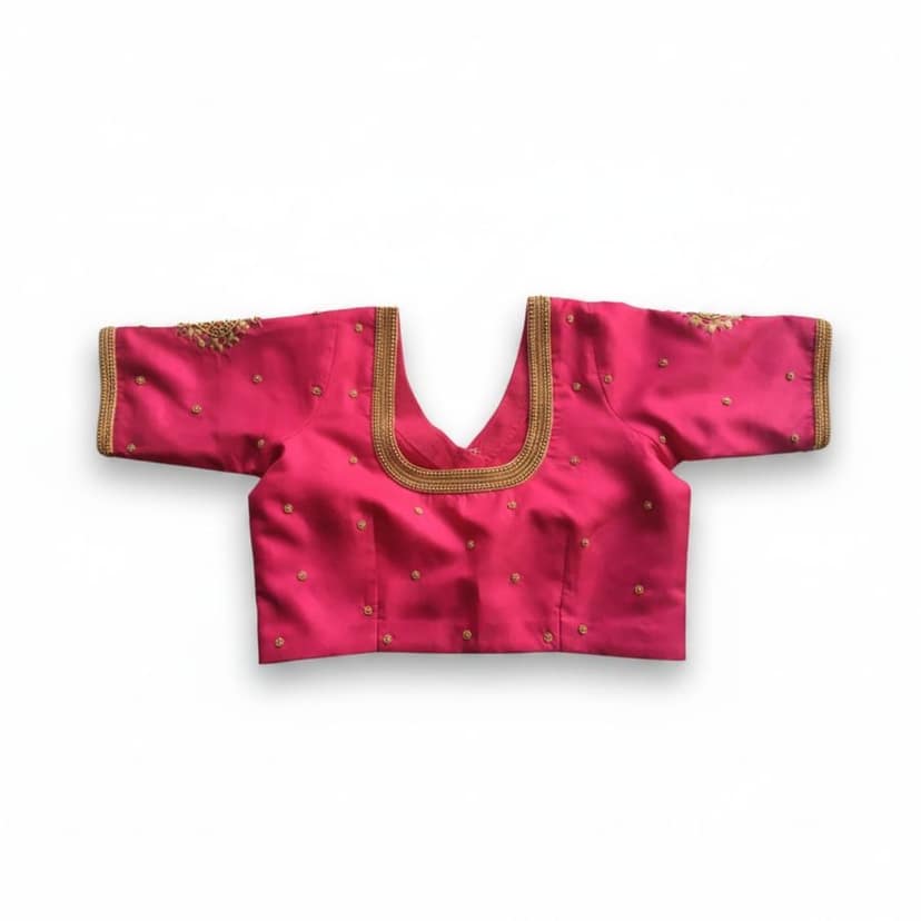 Pink Embroidered Ethnic Blouse