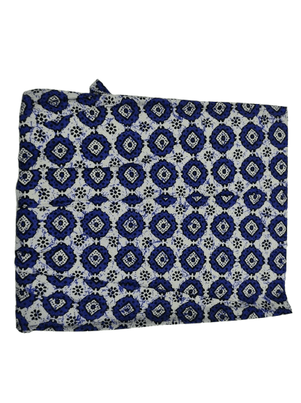 Women's Blue and White Cotton Printed Long Nightgown view 2