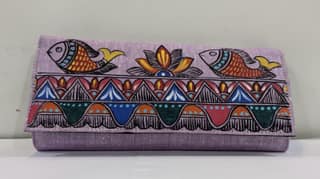 Kalakrishta Clutch - Khadi Cotton Purple