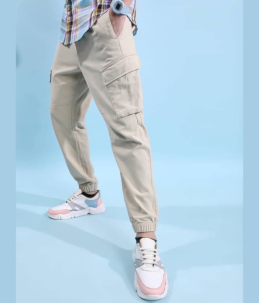 Highlander Relax Flat Men's Cargos - Beige ( Pack of 1 )