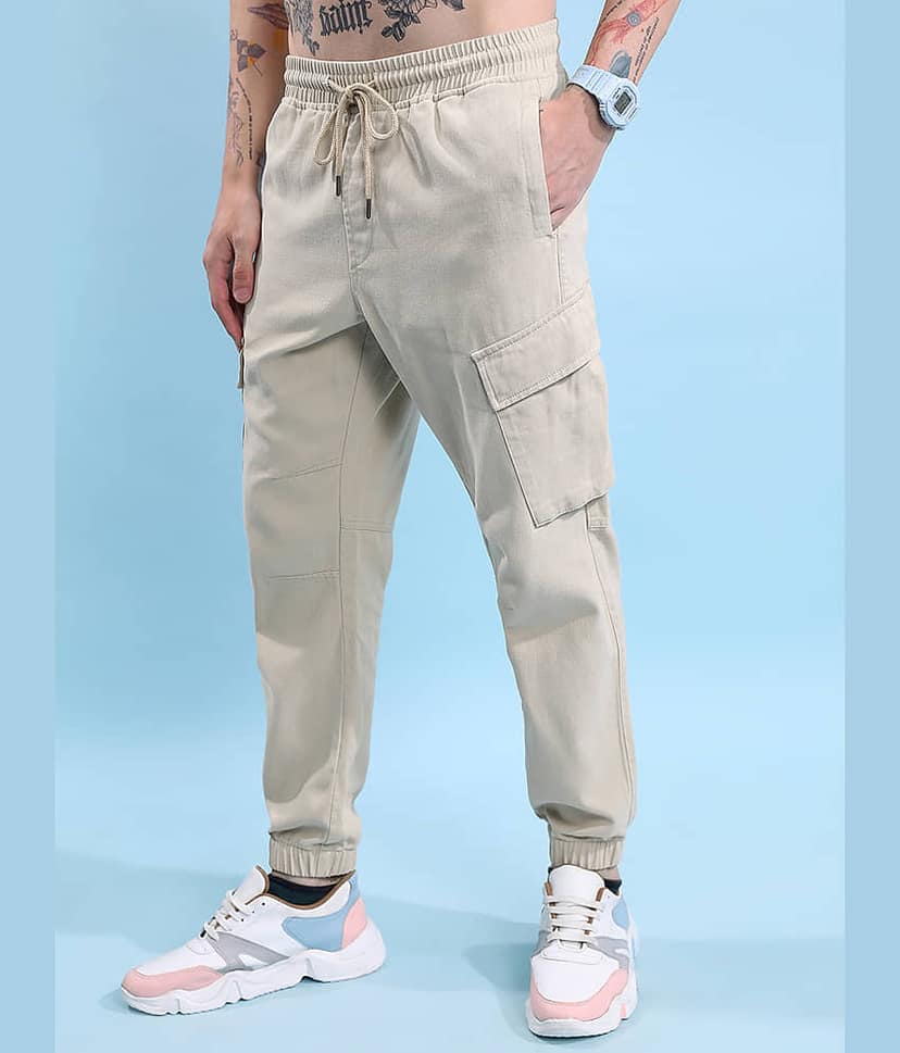 Highlander Relax Flat Men's Cargos - Beige ( Pack of 1 ) view 4
