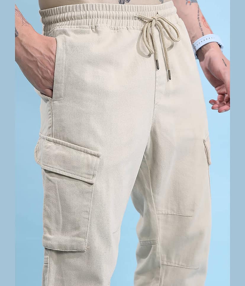 Highlander Relax Flat Men's Cargos - Beige ( Pack of 1 ) view 5