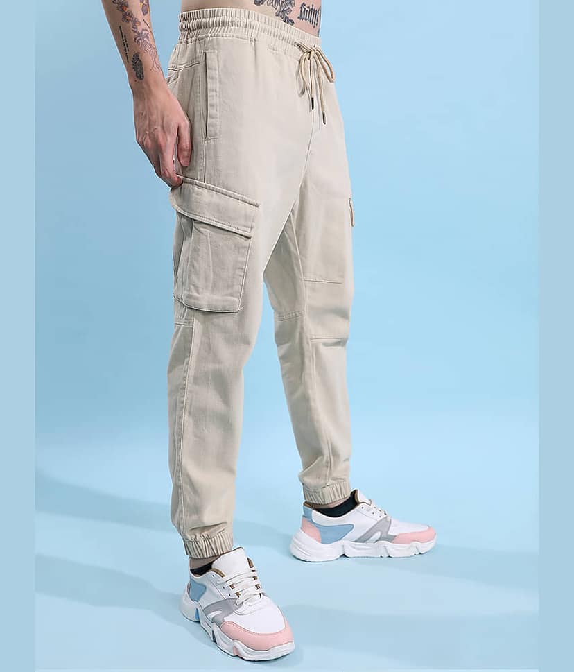 Highlander Relax Flat Men's Cargos - Beige ( Pack of 1 ) view 6