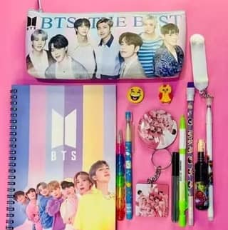 BTS Stationery Gift Set for Girls – 13 Pcs Combo with BTS Pouch & A6 Diary
