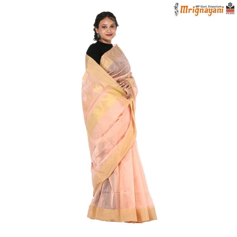 HANDLOOM CHANDERI SILK SAREE WITH BLOUSE (SKU - 1SC104120622 SAREE-1049)