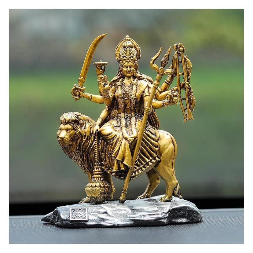 Artarium Shri Durga MATA | Shri Ambe Maa | Shri Vaishno Devi | Sherawali MATA Idol for Car Dashboard Home Decor Pack of 1 view 2