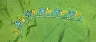 Green Embroidered Blouse Piece