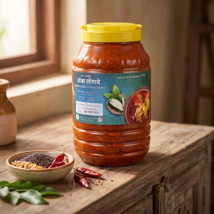 Authentic Kolhapuri Mango Pickle - 5000 gm - One plastic jar view 3
