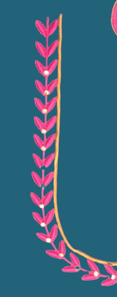 Pink Peacock Embroidery Blouse Neck Design view 4