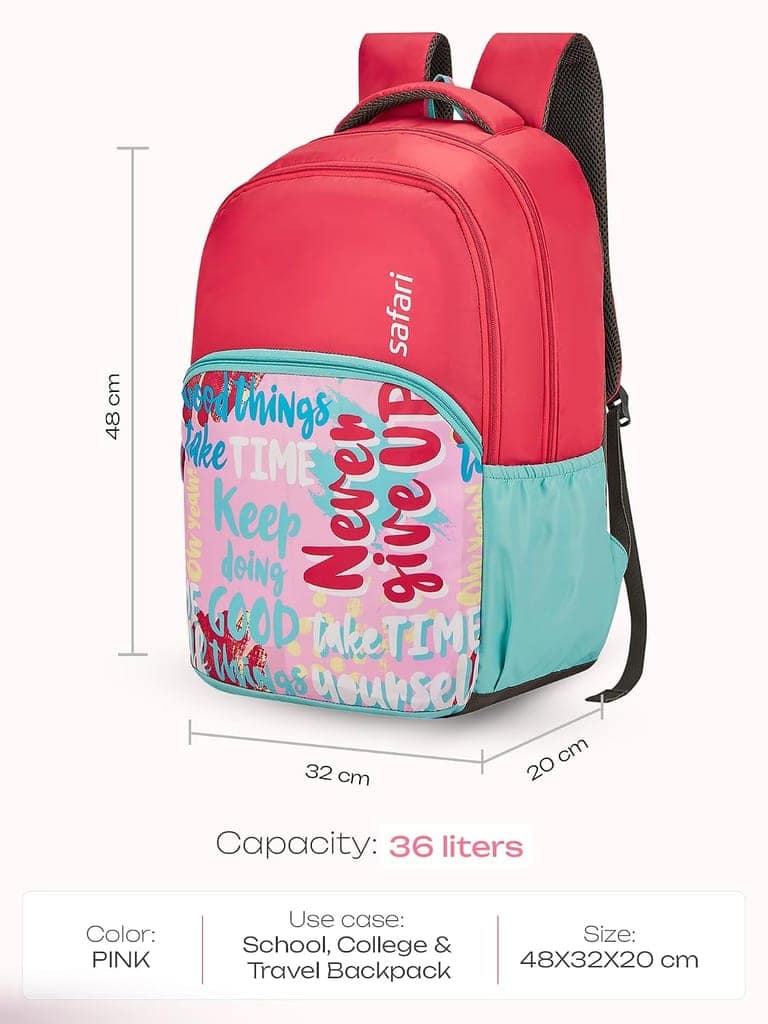 Drip School Bag For Girls, Capacity - 36L, 2 Compartments Backpack For kids view 3