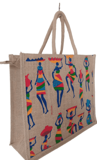 NuVogue Bag: Sturdy Stylish and Sustainable, Biodegradable Jute Bags for Eco-Conscious Fashionistas - 13x15x5 inches