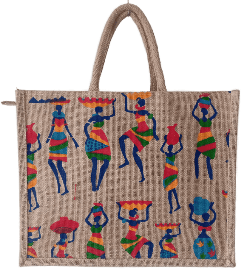 NuVogue Bag: Sturdy Stylish and Sustainable, Biodegradable Jute Bags for Eco-Conscious Fashionistas - 13x15x5 inches view 2