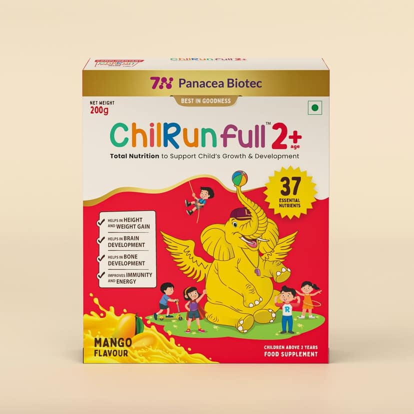 ChilRun Full 2+, Health and Nutrition Drink, Mango, 200g, Box. Total Nutrition For Children’s Growth, Supports Weight & Height Gain, Immune Function & Brain Development.