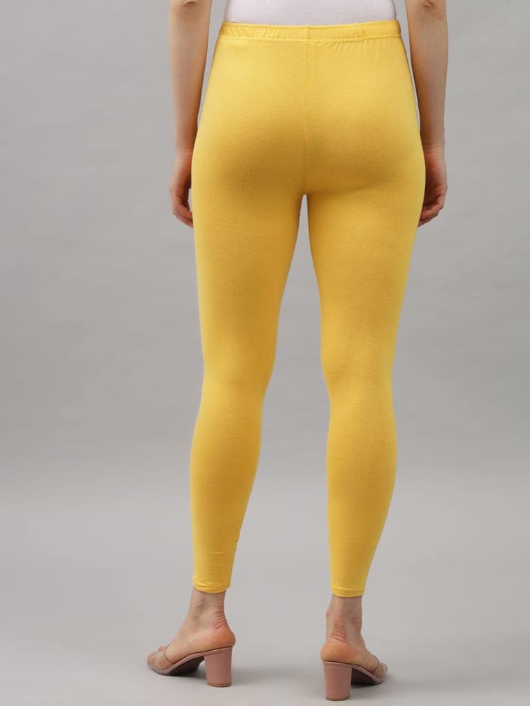 SOFT COLORS Women's Skinny Fit Ethnic Wear Ankle Length Leggings (Mango Yellow) view 2