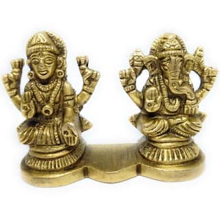 Ashtadhatu Ganesh Ji With Lakshmi Ji Idol In Small Size For Money Success And Prosperity