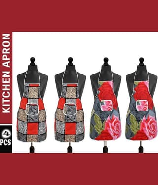 Aazeem Multicolor Half Apron ( Pack of 4 )