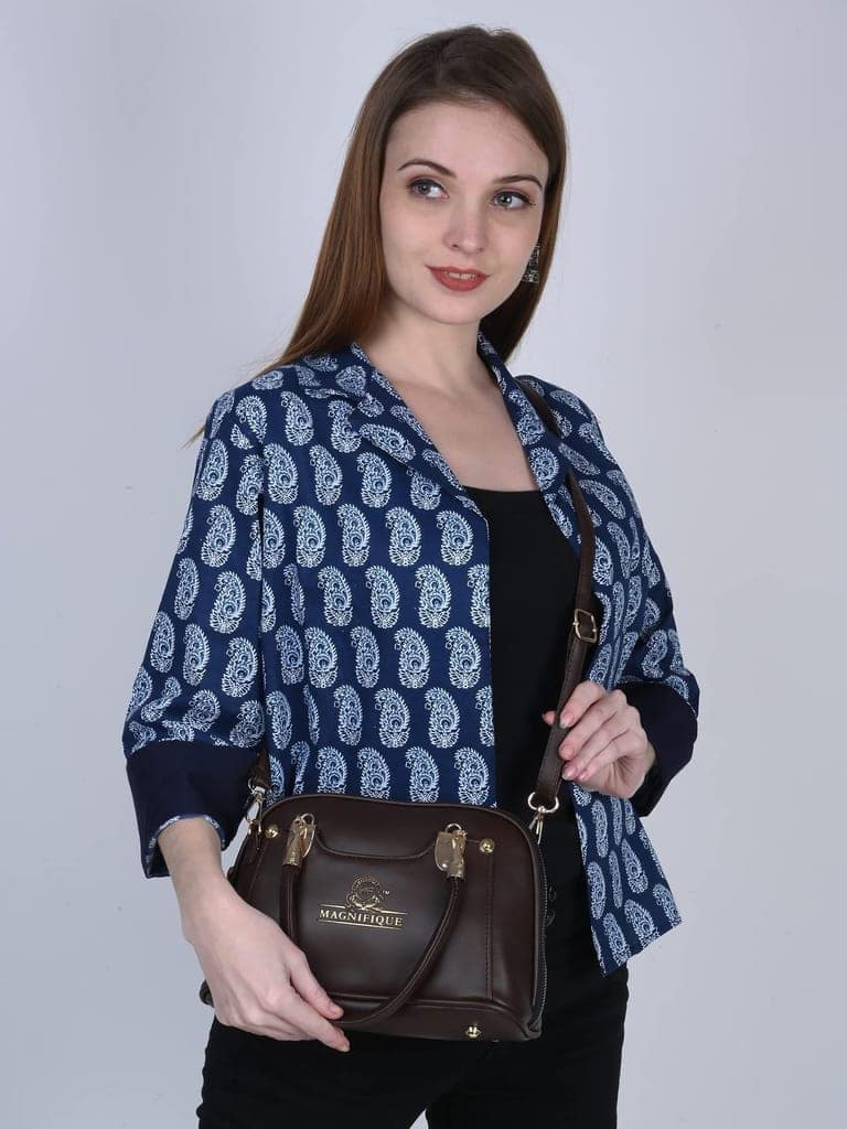 Magnifique Women's Hand/Sling/Side Bag/purse Polyurethane Western (Black) view 5