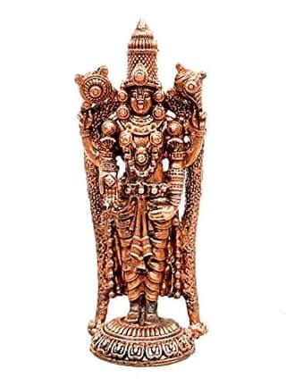 Searchers Paradise - Copper Idols Balaji, 3.1 inches, Copper Handmade 80 Grams, Patina Antique Finish, Pack of 1 Piece