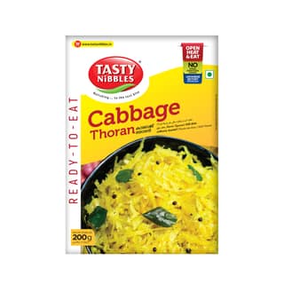 Tasty Nibbles Ready to Eat Cabbage Thoran 200g|No Added Preservatives Using Retort Technology