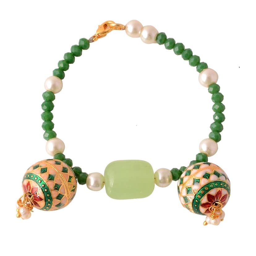 Tribes India Multicolor Meenakari Beaded Bracelet (1TJWWRSRJ00801) view 2