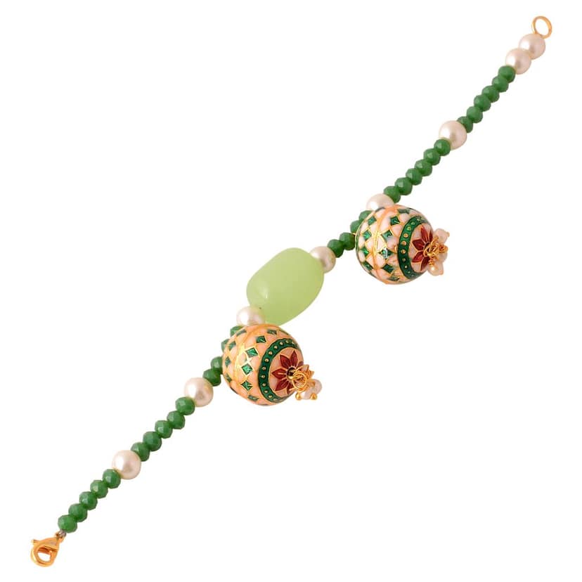Tribes India Multicolor Meenakari Beaded Bracelet (1TJWWRSRJ00801) view 3
