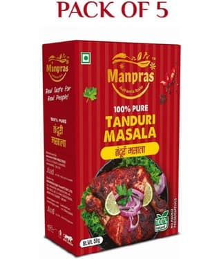 MANPRAS TANDOORI MASALA 50GM [ PACK OF 5 ] Masala 50 gm