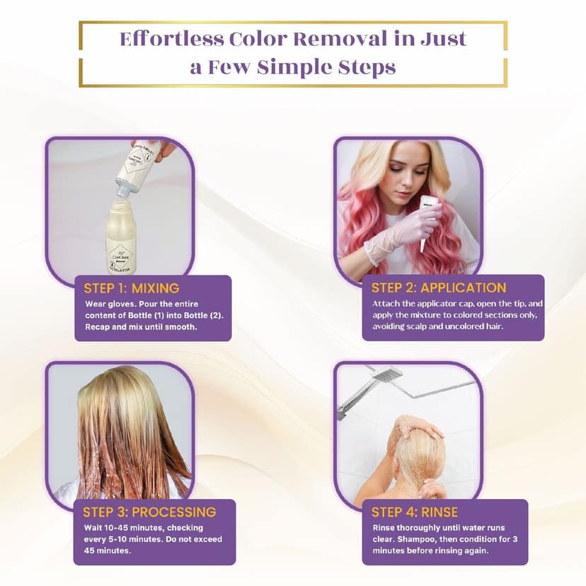 COSGLAM Hair Color Remover, Semi Permanent Hair Color Remover Kit for Switching Hair Colour Shades view 7