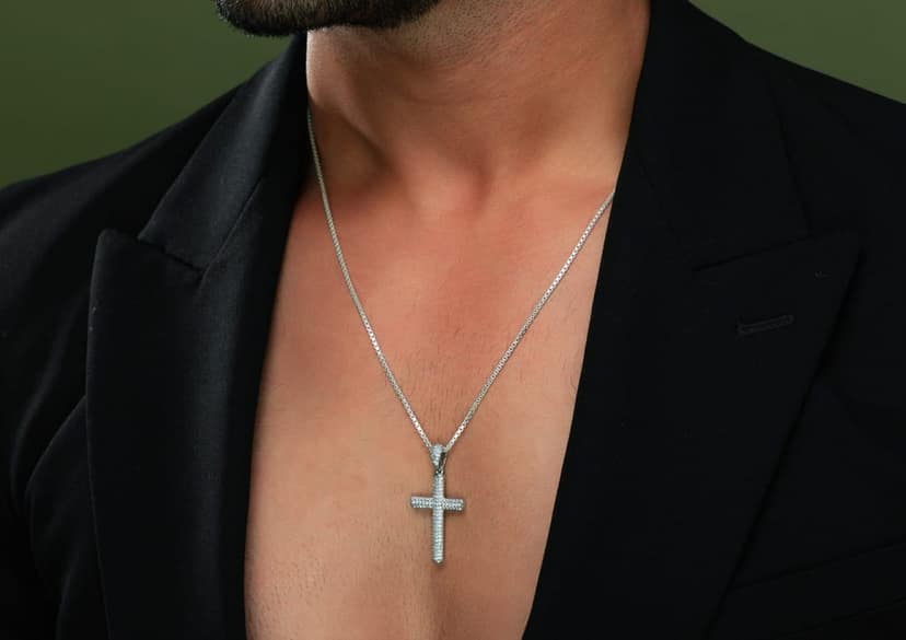 Iced Out Cross Pendant view 2