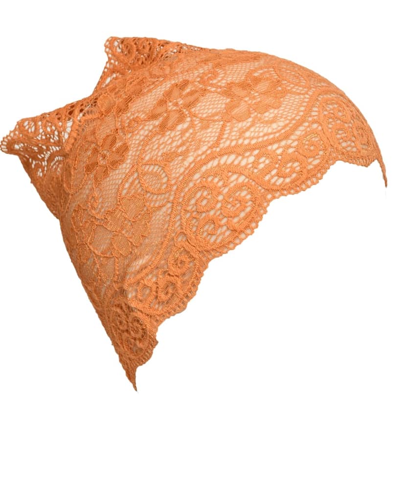 Girls and Womens Hijab Cap Hijab Headband, Under Hijab Scarf White and Orange Naqab Head Scarf (2 pcs) view 4