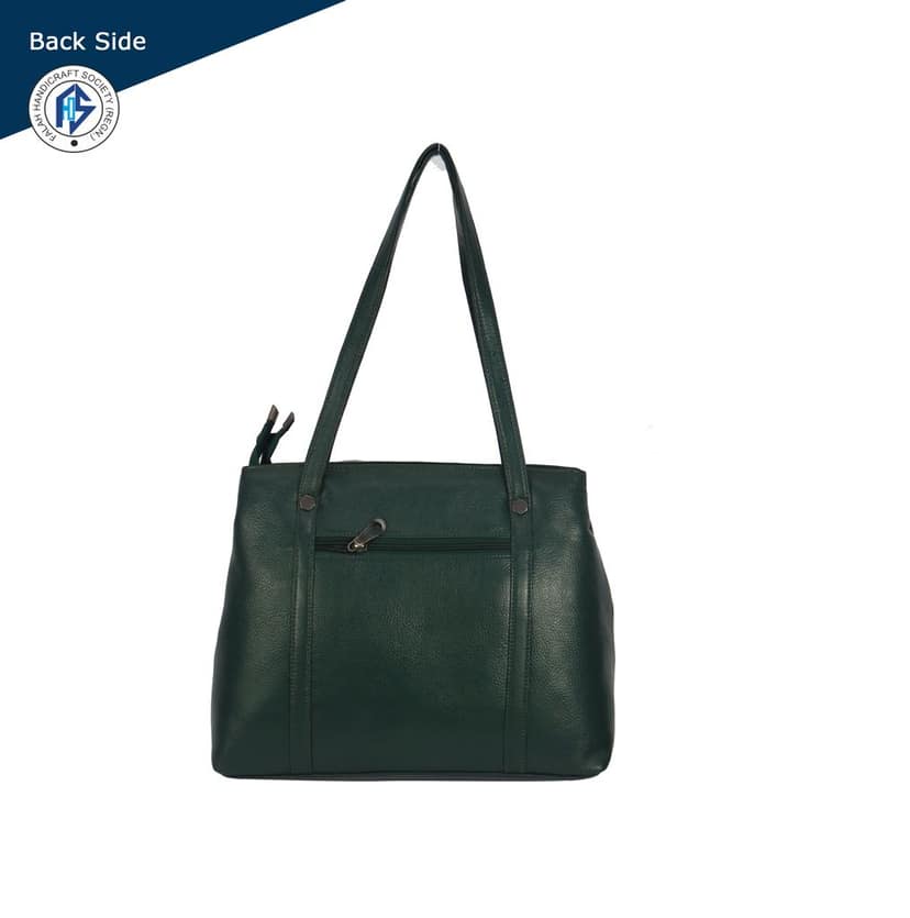 Genuine Leather Green Shoulder bag for Girls & Women- Medium Size- Green view 2