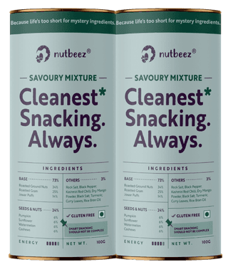 Savoury Mixture | Handmade and Roasted Mixture|Protein Rich| Clean Guilt free Snacks | Power of 3 seeds | Goodness of Roasted Chana, Jwar and Peanuts and Spices | No Palm Oil| Pack of 2 (50 gm in each)| Millet Love & Gluten Free