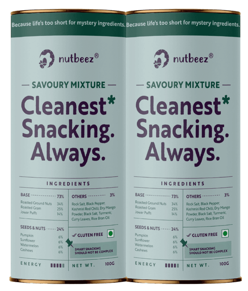Savoury Mixture | Handmade and Roasted Mixture|Protein Rich| Clean Guilt free Snacks | Power of 3 seeds | Goodness of Roasted Chana, Jwar and Peanuts and Spices | No Palm Oil| Pack of 2 (50 gm in each)| Millet Love & Gluten Free