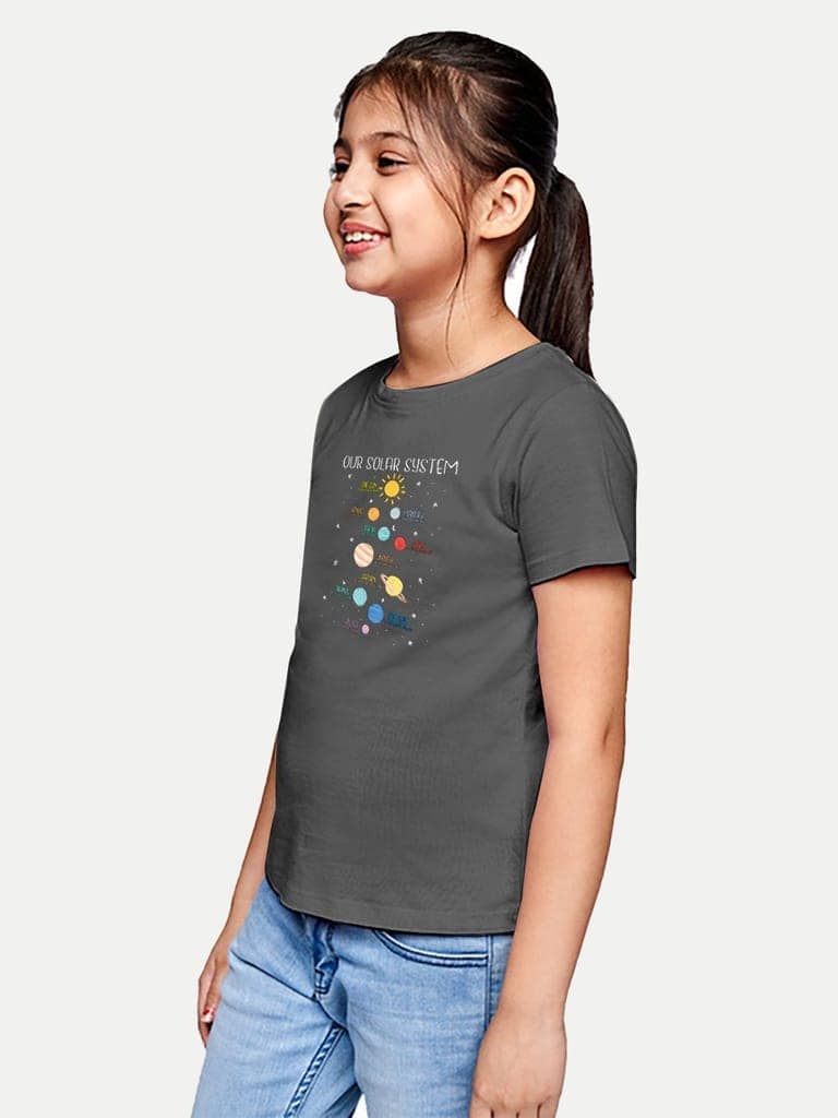 Girls Navy Printed T-Shirt view 2