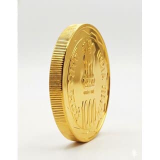 100 Grams 1000 Rupees 2010 Brihadeeswarar Temple Gold-plated Fantasy Coin Series