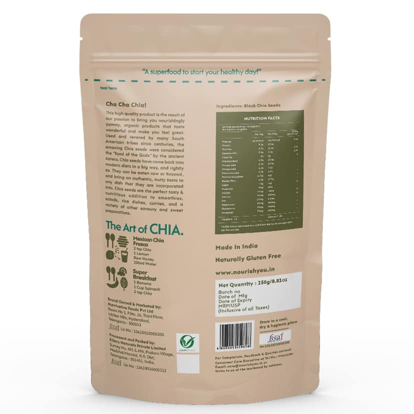 nourish you Raw Black Chia Seeds view 4