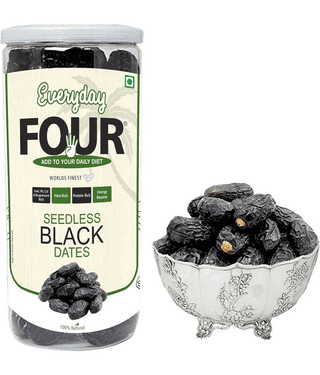 Everyday Four Seedless Black Dates (Khajoor) 400g