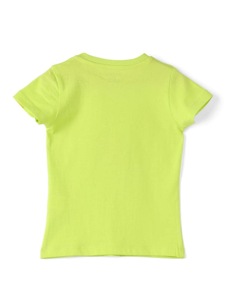 Girls T shirt Cotton Acid Lime Green Honeybee view 4