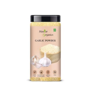 ManHar Organics Garlic Powder | Lahsun / Lehsun / Dry Garlic Powder | 100% Natural & Edible | Rich Aroma & Taste | Seasoning for Cooking, Marinades & Snacks – Jar 100g