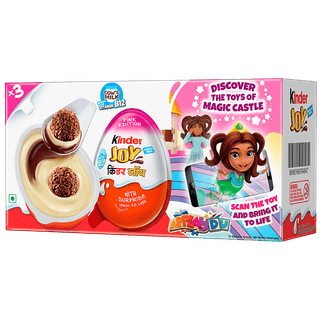 Kinder Joy Pink Edition For Girls - Made From Cows Milk With Vitamin B12, 60 G (3 N X 20 G Each)