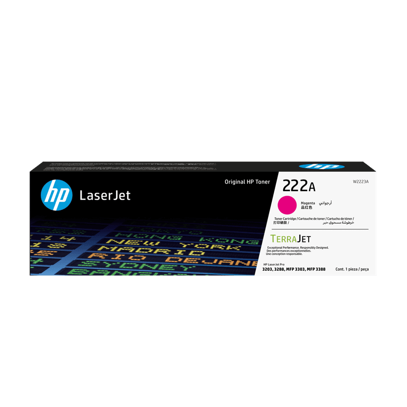 HP 222 Original Mganeta Toner Cartridge (W2223A) for HP Color LaserJet Pro 3203dn, 3203dw, MFP 3303fdn, 3303fdw