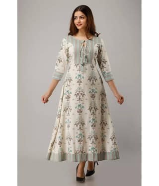 IRIDAA JAIPUR - Multicolor Cotton Blend Women's Flared Kurti ( Pack of 1 )