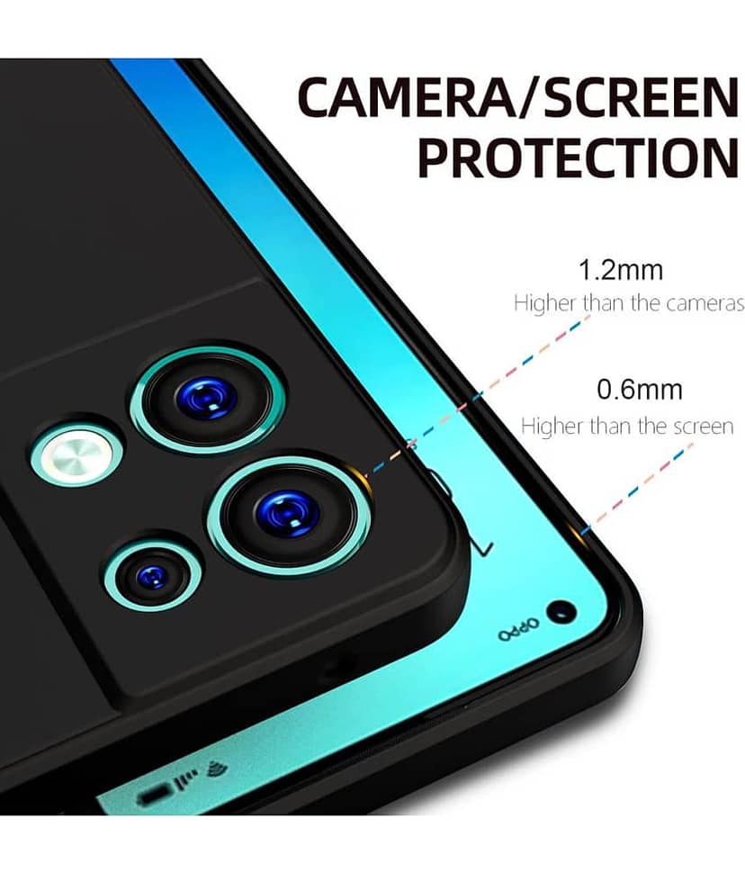 Spectacular Ace - Black Silicon Plain Cases Compatible For Oppo Reno 8 5G ( Pack of 1 ) view 2