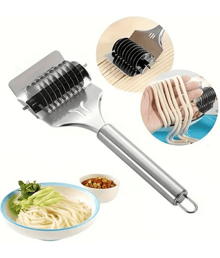 Stainless Steel Pasta Maker & Spaghetti Cutter - Fettuccine, Noodle, Lattice Roller, Dough Docker for Kitchen Cooking(Pack of 1)