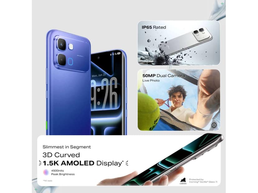Infinix Note Edge Smartphone, 8GB RAM, 128GB Storage - Stellar Blue view 3