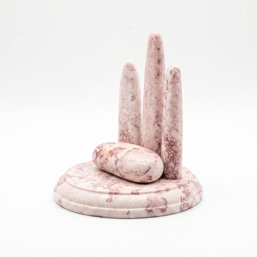 PINK MARBLE MONOLITH DECORATIVE PIECE view 2