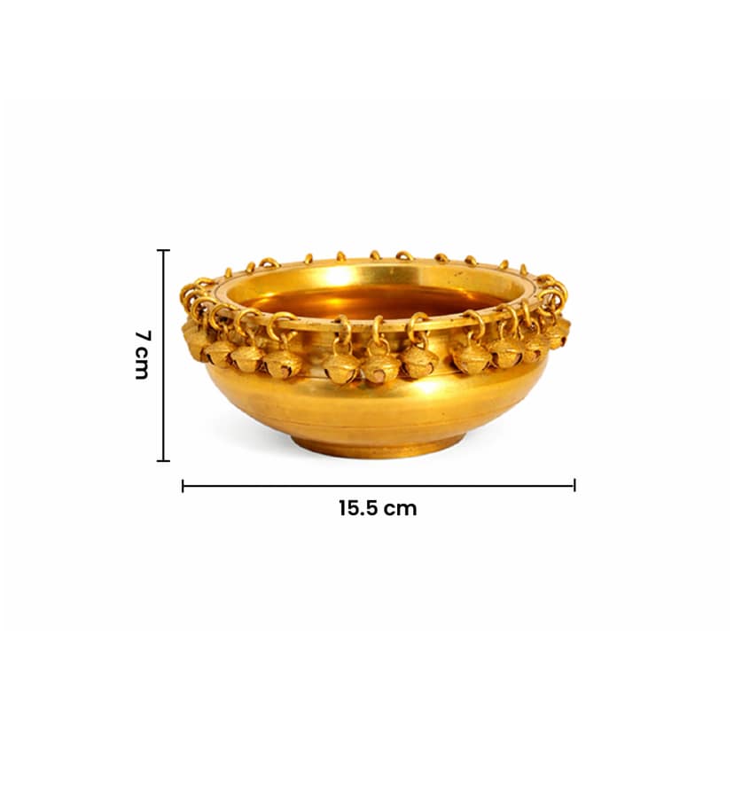 Handcrafted Bell Metal Urli Bowl – Traditional Decorative Finish view 6
