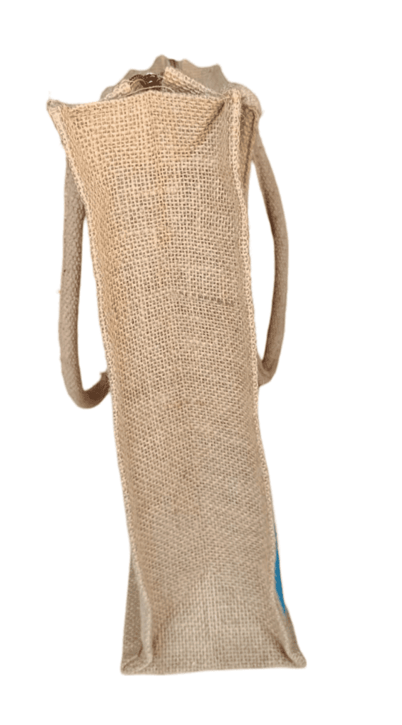 Jute Tote Bag with Colorful Patchwork Design view 2