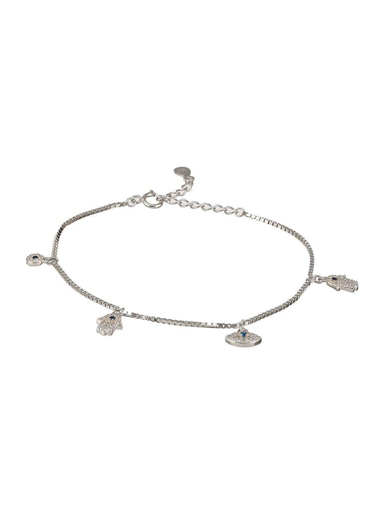 925 Sterling Silver Zircon Studded Evil Eye DailywearWraparound Adjustable Tennis Bracelet view 6