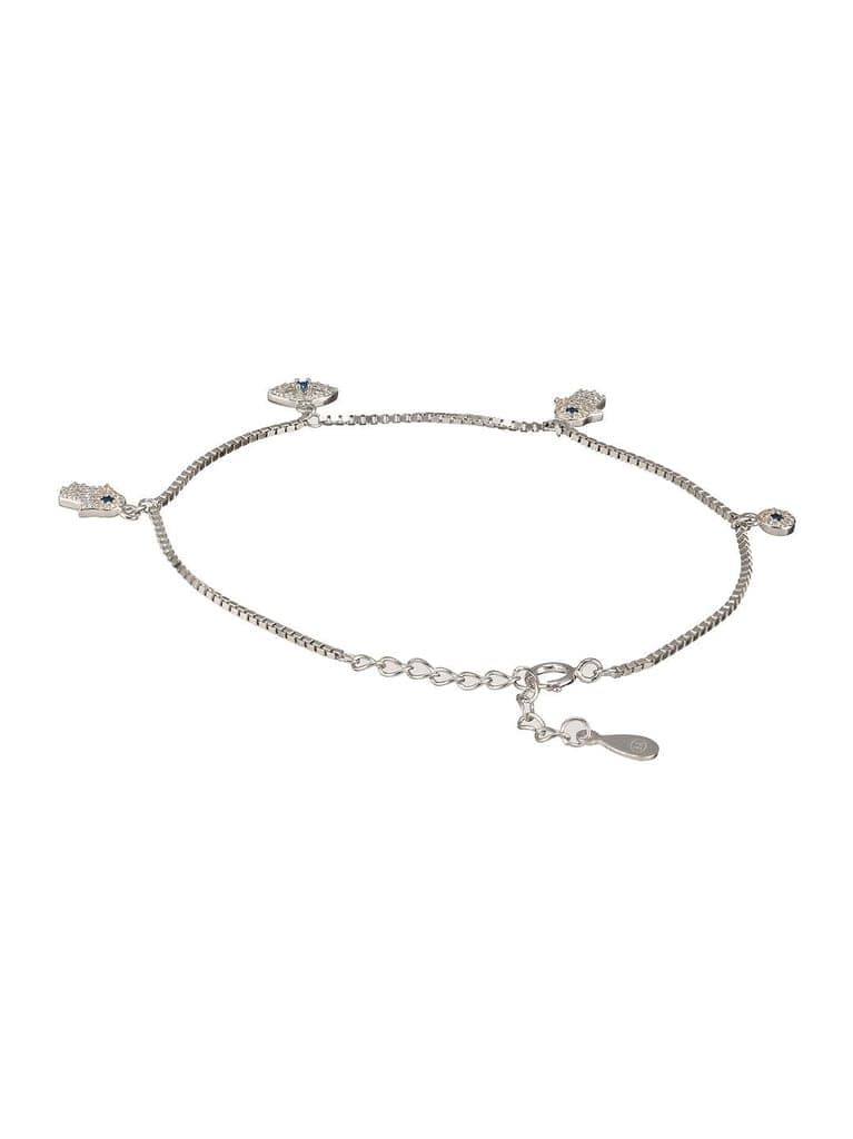 925 Sterling Silver Zircon Studded Evil Eye DailywearWraparound Adjustable Tennis Bracelet view 7